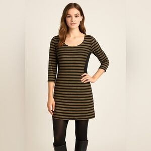 Metalic gold and black stripped bodycon dress size XL